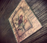 Posavasos de cristal. Diseño Paris belle. Juego de 4 unidades